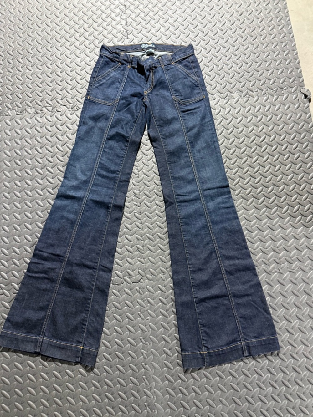 Anlo Dark Blue Flared Wide-Leg Jeans